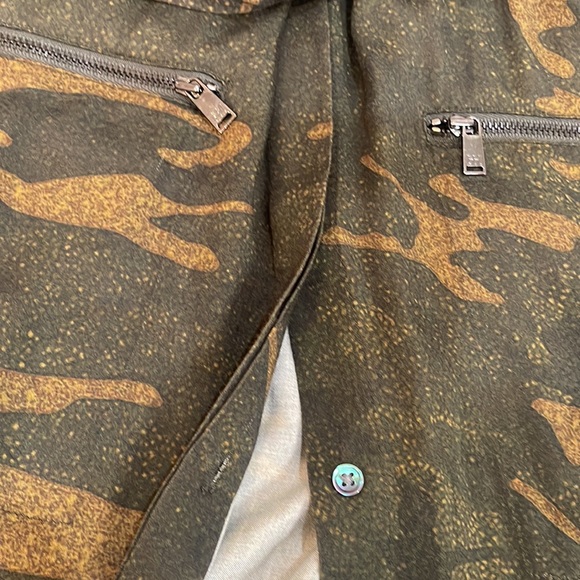 Haute Hippie Camo Dress tunic adjustable waist hidden buttons viscose size xs - Picture 7 of 10